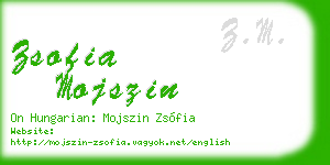 zsofia mojszin business card