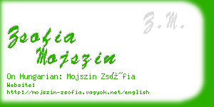 zsofia mojszin business card
